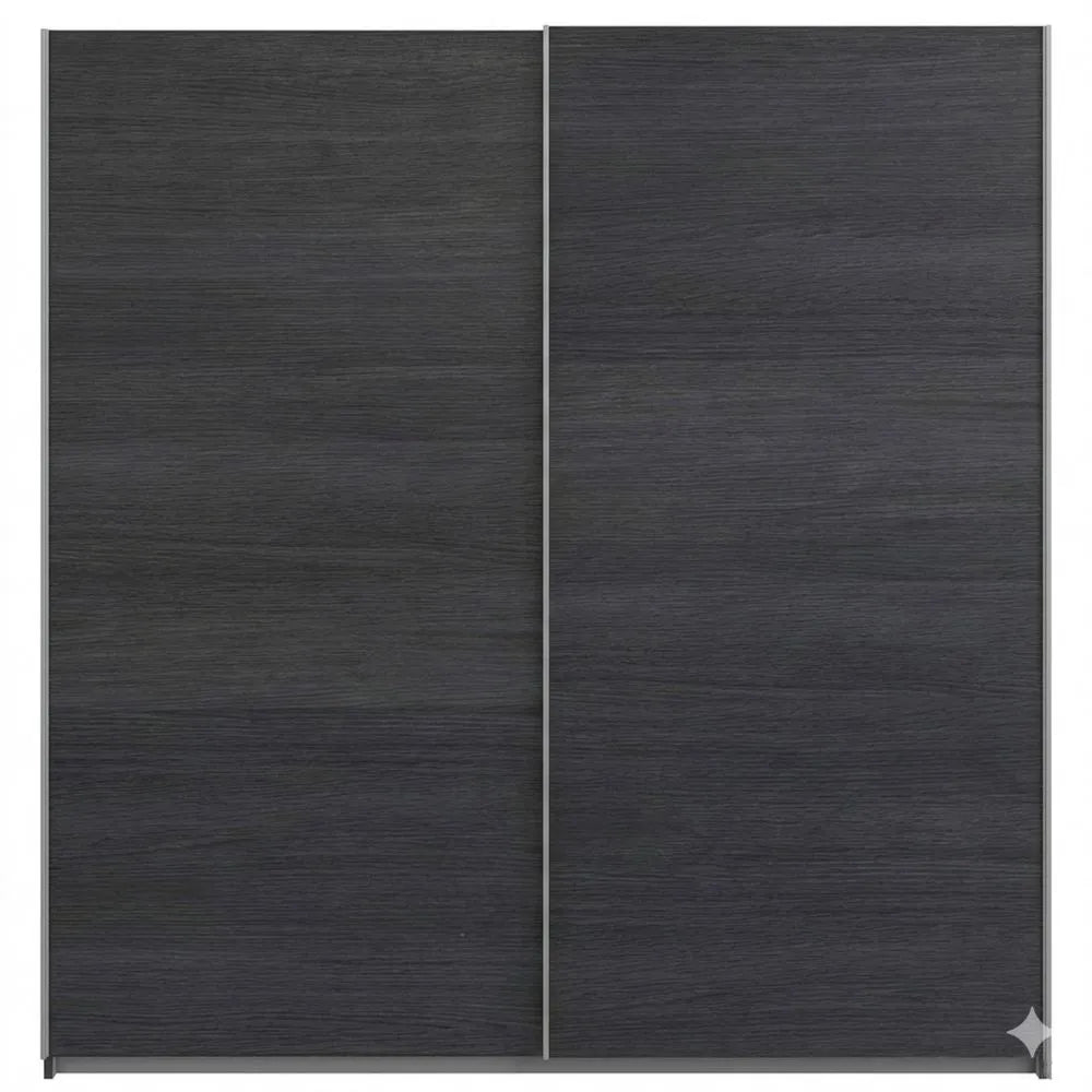 Moderner Kleiderschrank mit Schiebetüren, Grau, 61 x 180 x 197 cm