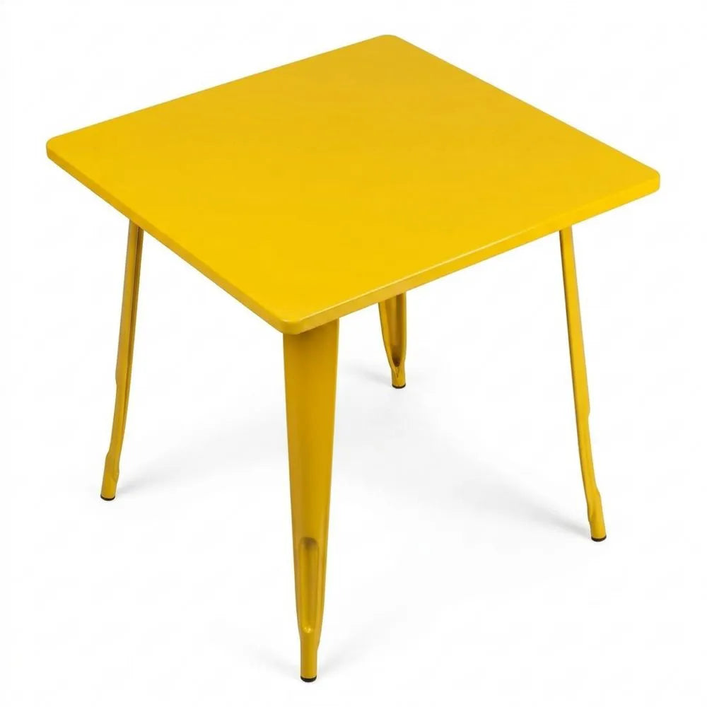 Quadratischer Tisch für drinnen und draußen, 80 cm, Gelb