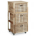 Rollcontainer mit 3 Schubladen aus Walnussholz, HBT: 91,5 x 40,4 x 40,4 cm