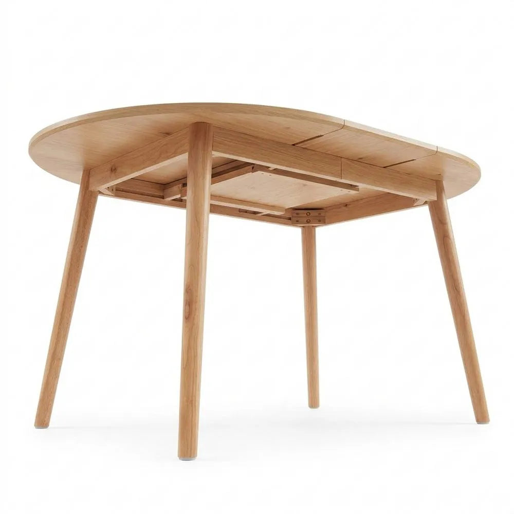 Erweiterbarer Esstisch aus Eichenholz 120-160 cm