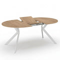 Runder Ausziehtisch für 4-10 Personen, Holz/Weiß, 110-200 cm