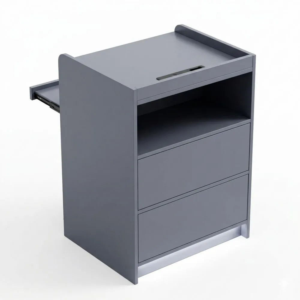 Smart Nachttisch mit 24-Farben-LED und USB Type-C, 3 Schubladen und automatischem Sensor