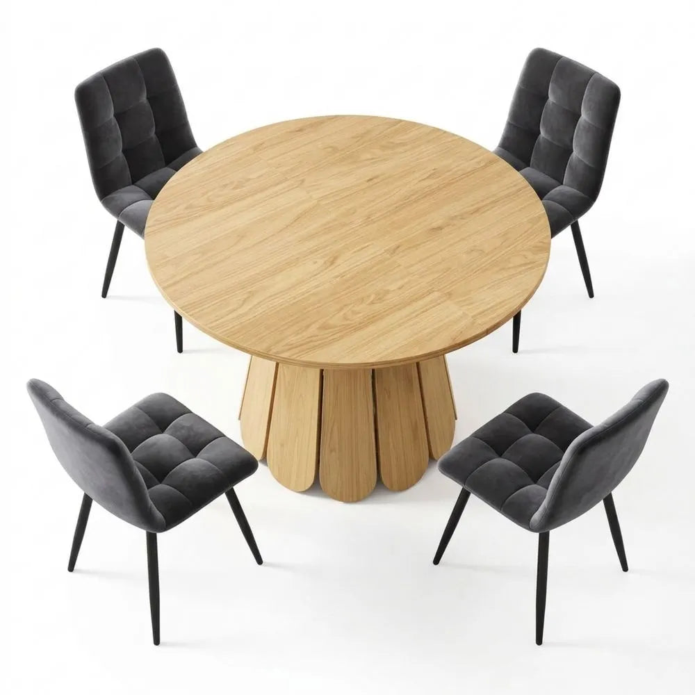 Ovaler ausziehbarer Esstisch für 4-6 Personen, klappbarer Holztisch für Esszimmer