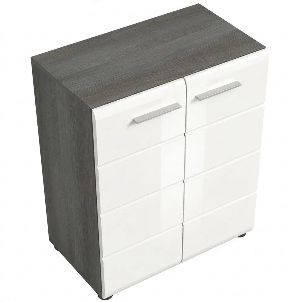 Moderne Garderobenkommode mit Hochglanzfront, 60x85x37 cm